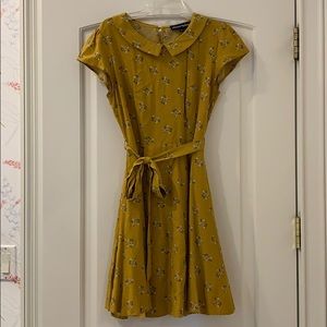 Mustard Yellow Peter Pan Collar Dress